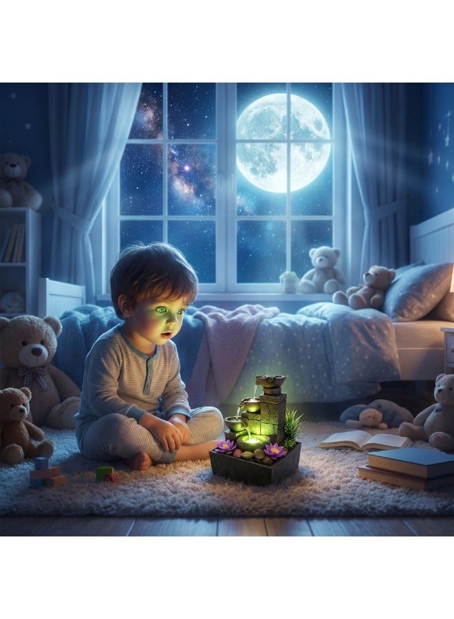 نافورة LED مع أحجار من ورسامارتس - ديكور شلال طاولة داخلي للمنزل والمكتب ومساحات الاسترخاء | إضاءة هادئة وتصميم عصري - Image 2